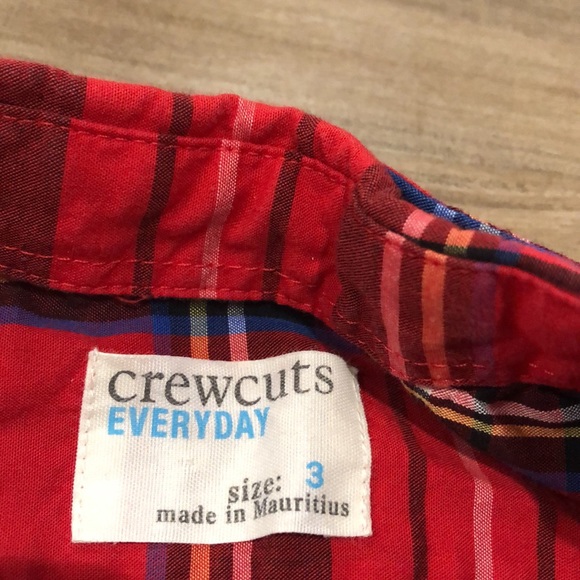 Crewcuts plaid button down size 3 - Picture 4 of 5